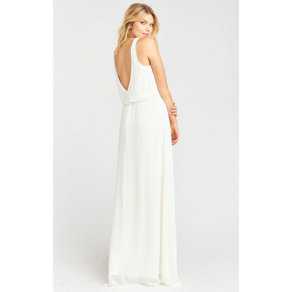 NWT Show Me Your Mumu Kendall Maxi Dress Wedding Cake Chiffon M - Picture 2 of 6